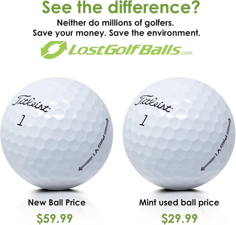 Titleist كرات جولف LostGolfBalls - 12 كرة جولف Pro V1x بحالة ممتازة، موديل عام 2023، بدون شعارات، بدون علامات لاعبين، كرات جولف مستخدمة معاد تصنيعها، جودة مضمونة، بيضاء - Image 5